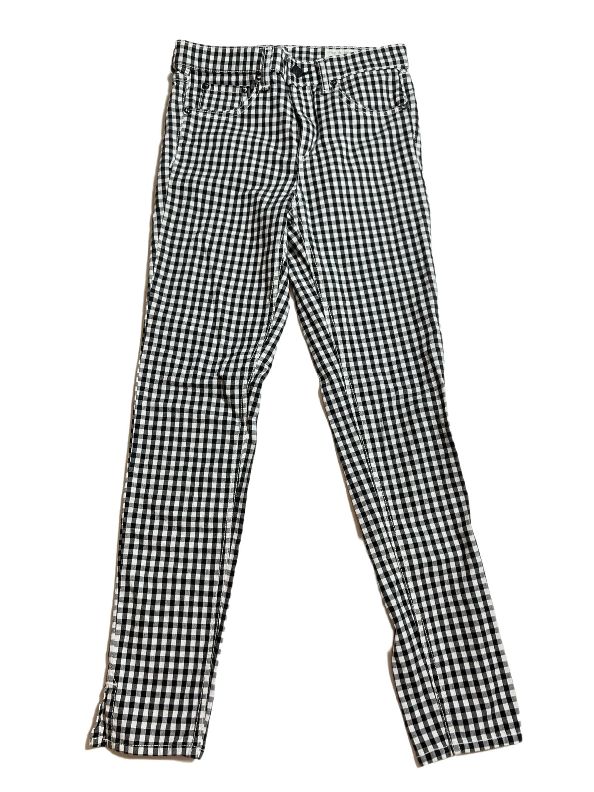 Rag & Bone- Black and White Checkered "10in Capri" Jeans