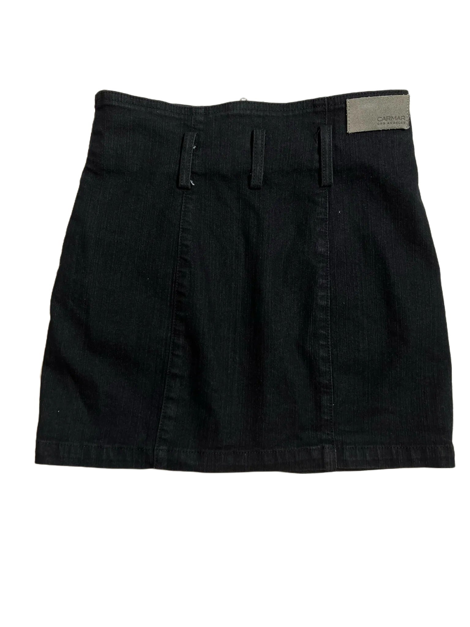 Black denim skirt with shops zip