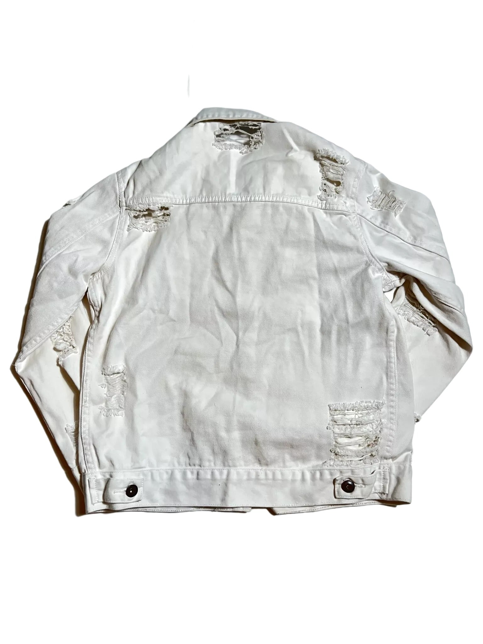 White distressed 2024 jean jacket