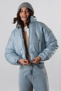 Aspen With Love Puffer Jacket In Ice Blue FINAL SALE