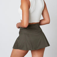 Aubrey Pleated Army Mini Skirt FINAL SALE