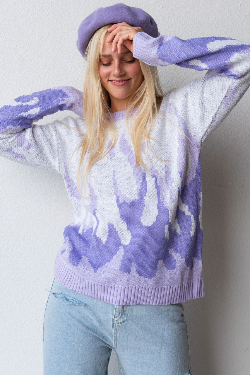 CALIstyle Heat Wave Sweater In Lavender