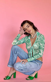 Euphoria Vibes Only Mesh Tie Top FINAL SALE