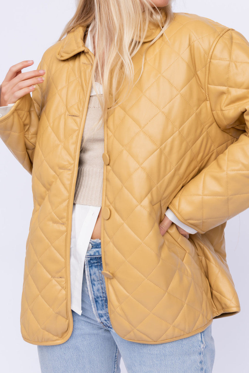 Amour Quilted Leather Jacket-Coat FINAL SALE